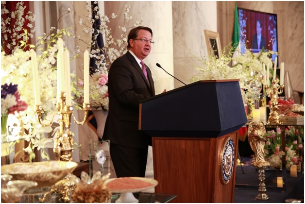 Senator Gary Peters , Member, Senate Homeland Security & Governmental Affairs Committee and Armed Services Committee at Iranian New Year (Nowruz) Luncheon in Senate Kennedy Caucus Room, organized by Organization of Iranian American Communities-US (OIAC) on March 15, 2017.